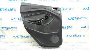 Door trim card rear left Ford Escape MK3 17-19 rest black with black plastic insert, armrest black leather, with chrome handle, under the tweeter, scratches