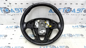 Naked steering wheel Ford Fiesta 11-19 leather black, no buttons, scratches, worn