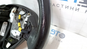 Naked steering wheel Ford Fiesta 11-19 leather black, no buttons, scratches, worn