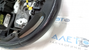 Naked steering wheel Ford Fiesta 11-19 leather black, no buttons, scratches, worn