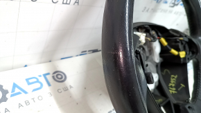 Naked steering wheel Ford Fiesta 11-19 leather black, no buttons, scratches, worn