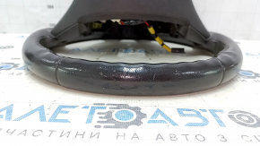 Naked steering wheel Ford Fiesta 11-19 leather black, no buttons, scratches, worn