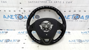 Naked steering wheel Ford Fiesta 11-19 leather black, no buttons, scratches, worn