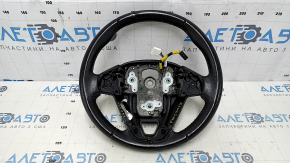 Naked steering wheel Ford Fiesta 11-19 leather black, no buttons, scratches, worn, dents