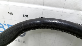 Naked steering wheel Ford Fiesta 11-19 leather black, no buttons, scratches, worn, dents