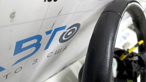 Naked steering wheel Ford Fiesta 11-19 leather black, no buttons, scratches, worn, dents