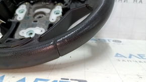 Naked steering wheel Ford Fiesta 11-19 leather black, no buttons, scratches, worn, dents