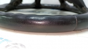 Naked steering wheel Ford C-max MK2 13-18 leather black, scratch, bumps, needs cleaning