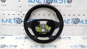 Naked steering wheel Ford C-max MK2 13-18 leather black, scratch, bumps, needs cleaning