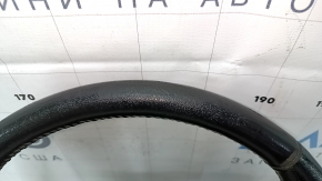 Steering wheel bare Lincoln MKZ 13-20 leather black, with overlay, worn, dents, scratches