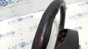 Steering wheel bare Lincoln MKZ 13-20 leather black, with overlay, worn, dents, scratches
