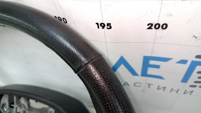 Steering wheel bare Lincoln MKZ 13-20 leather dark gray, with overlay, scratches, dents, abrasions