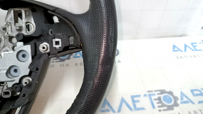 Steering wheel bare Lincoln MKZ 13-20 leather dark gray, with overlay, scratches, dents, abrasions