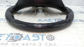 Steering wheel bare Lincoln MKZ 13-20 leather dark gray, with overlay, scratches, dents, abrasions