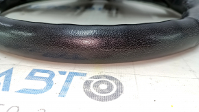 Steering wheel bare Lincoln MKZ 13-20 leather dark gray, with overlay, scratches, dents, abrasions