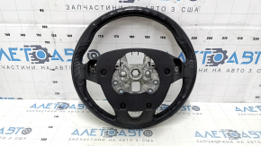 Steering wheel bare Lincoln MKZ 13-20 leather dark gray, with overlay, scratches, dents, abrasions