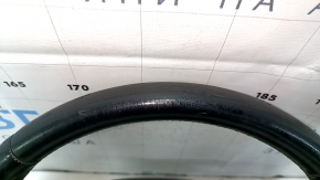 Steering wheel bare Lincoln MKZ 13-20 leather black, worn, with wood trim, worn, scratches
