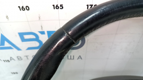 Steering wheel bare Lincoln MKZ 13-20 leather black, worn, with wood trim, worn, scratches
