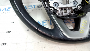 Steering wheel bare Lincoln MKX 16- leather black, without heating, overlay, scratches, dents, bumps, scuffs