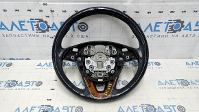 Steering wheel bare Lincoln MKX 16 - leather black, without heating, under the tree, rubbed, scratches, dents