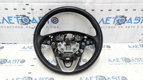 Steering wheel bare Lincoln MKC 15-19 leather black, without lower buttons, with overlay, scratches, for cleaning, abrasions