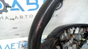 Steering wheel bare Lincoln MKC 15-19 leather black, without lower buttons, with overlay, scratches, for cleaning, abrasions