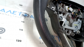 Steering wheel bare Lincoln MKC 15-19 leather black, without lower buttons, with overlay, scratches, for cleaning, abrasions