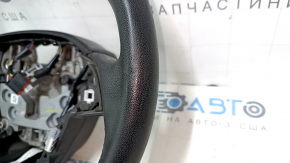 Steering wheel bare Lincoln MKC 15-19 leather black, without lower buttons, with overlay, scratches, for cleaning, abrasions