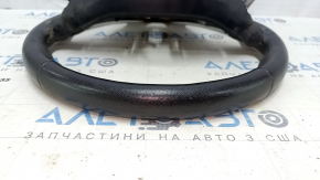 Steering wheel bare Lincoln MKC 15-19 leather black, without lower buttons, with overlay, scratches, for cleaning, abrasions