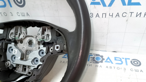 Steering wheel bare Lincoln MKX 16 - brown leather, without heating, with wood trim, scratches, bumps