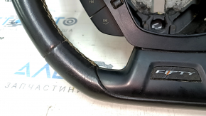 Chevrolet Camaro 16-24 steering wheel leather, black, FIFTY, scratches, abrasions, bumps