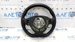 Chevrolet Camaro 16-24 steering wheel leather black, no buttons, peeling steering wheel cover, scratches, bumps