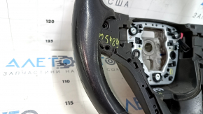 Naked steering wheel Chevrolet Malibu 13-15 leather black, without buttons and overlay, worn, scratch, peeling leather