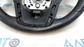 Naked steering wheel Chevrolet Malibu 13-15 leather black, without buttons and overlay, worn, scratch, peeling leather