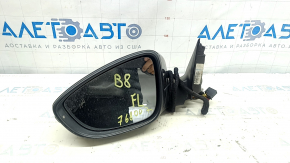 Side mirror left VW Passat b8 16-19 USA BSM, black, turn signal, 10+2 pins, scratches