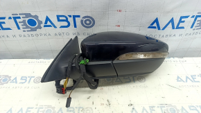 Side mirror left VW Passat b8 16-19 USA BSM, black, turn signal, 10+2 pins, scratches