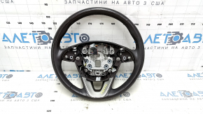 Steering wheel bare Lincoln MKC 15 - leather dark brown, without lower buttons, with overlay, scratches, dents, bumps