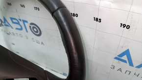 Steering wheel bare Lincoln MKC 15 - leather dark brown, without lower buttons, with overlay, scratches, dents, bumps