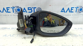 Side mirror right VW Passat b8 16-19 USA BSM, black, turn signal, 10+2 pins, scratches