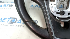 Naked steering wheel Chevrolet Volt 11-15 leather, black, with graphite overlay, without buttons, worn, scratches, bumps
