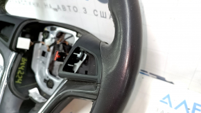 Naked steering wheel Chevrolet Volt 11-15 leather, black, with graphite overlay, without buttons, worn, scratches, bumps