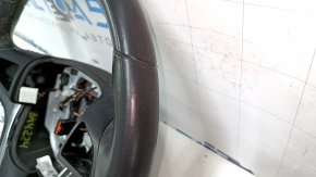 Naked steering wheel Chevrolet Volt 11-15 leather, black, with graphite overlay, without buttons, worn, scratches, bumps