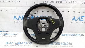Naked steering wheel Chevrolet Volt 11-15 leather, black, with graphite overlay, without buttons, worn, scratches, bumps