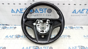Naked steering wheel Chevrolet Volt 11-15 leather black, with graphite overlay, without buttons, cracks on leather, scratches