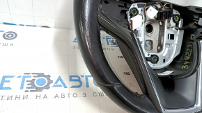 Naked steering wheel Chevrolet Volt 11-15 leather black, with graphite overlay, without buttons, cracks on leather, scratches