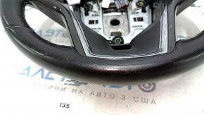 Naked steering wheel Chevrolet Volt 11-15 leather black, with graphite overlay, without buttons, cracks on leather, scratches