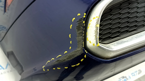 Rear bumper assembly Audi Q5 80A 18-20 for parking sensors without Park Assist, S-Line, blue, with parking sensors, BSM, lights, foot opening sensor, wiring, for towbar, scratches, crack in mount