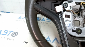 Naked steering wheel Chevrolet Volt 11-15 leather, dark gray with graphite overlay, no buttons, scratches, bumps