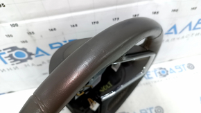 Naked steering wheel Chevrolet Volt 11-15 leather, dark gray with graphite overlay, no buttons, scratches, bumps
