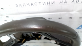 Naked steering wheel Chevrolet Volt 11-15 leather, dark gray with graphite overlay, no buttons, scratches, bumps